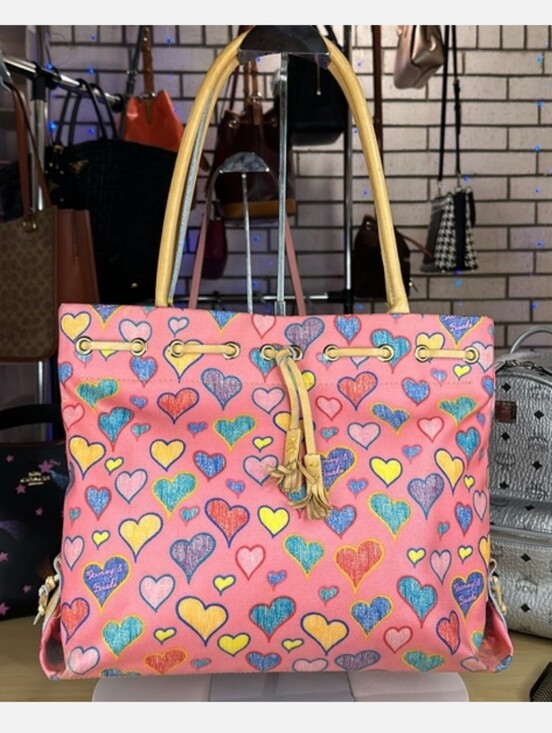 Dooney & Bourke Handbags - Dooney & Bourke Pink Heart-Print Tote